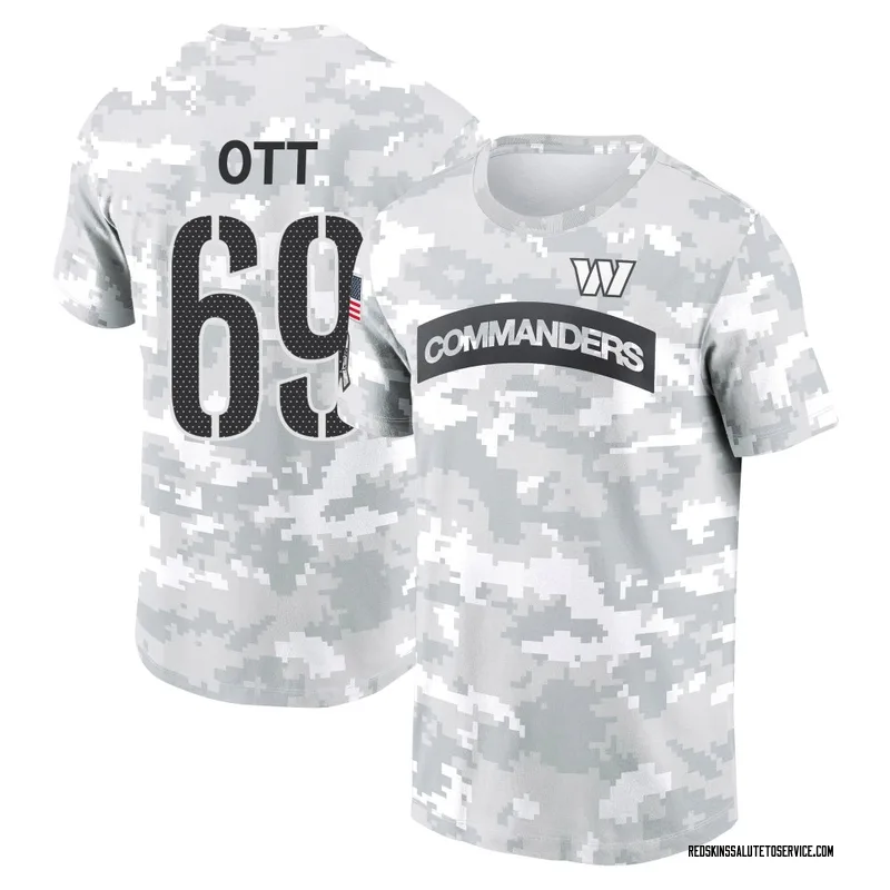 Youth Tyler Ott Washington Commanders Camo Arctic 2024 Salute to Service Performance T-Shirt