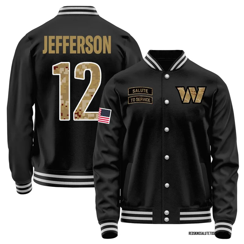 Youth Van Jefferson Washington Commanders Black Salute to Service Sideline Performance Jacket